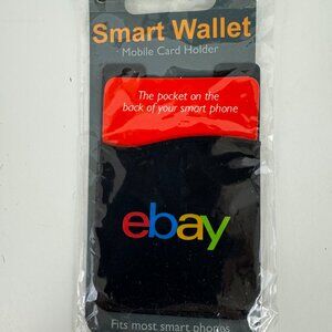 eBay Smart Wallet Mobile Card Holder Black Self Adhesive Silicone 3.5" x 2.25"
